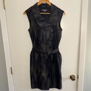 Elegant Classiques Entier Black & Gray Sleeveless Dress asymmetrical design